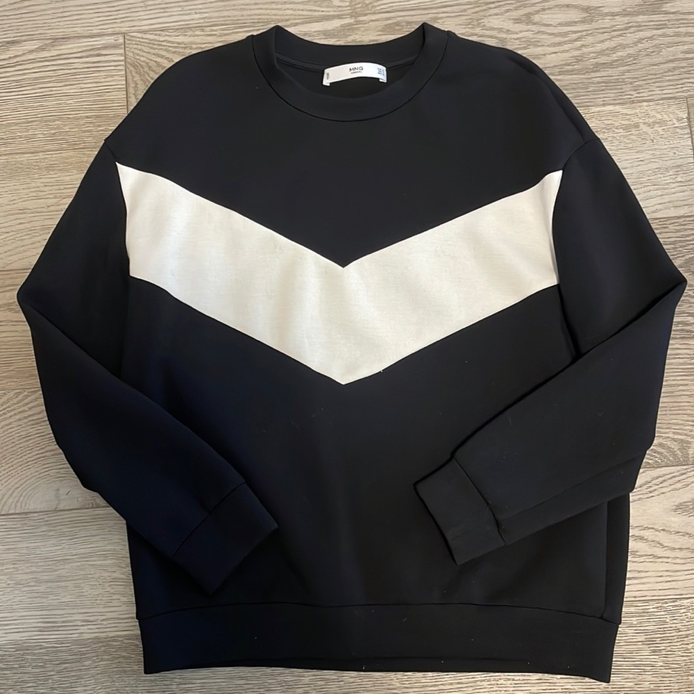 Mango Oversized Neoprene Crew Neck Top